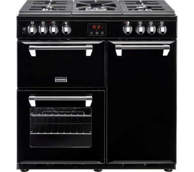 STOVES Ellingwood 90DFT Dual Fuel Range Cooker - Black & Chrome STOVES Ellingwood 90DFT Dual Fuel Range Cooker - Black & Chrome